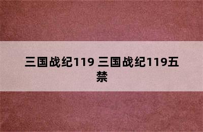 三国战纪119 三国战纪119五禁